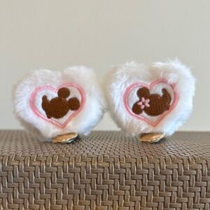 Mickey & Minnie Plushie Heart Hair Pins Tokyo Disneyland Exclusive